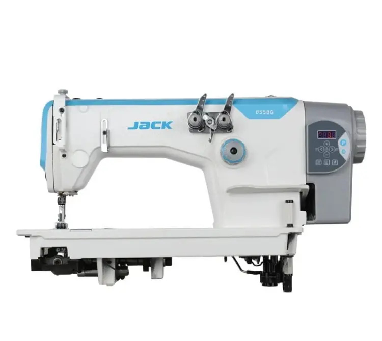 Produkt ceniony przez klientów | Maszyna przemysłowa 2-igłowa JACK 8558G-WZ łańcuszkowa Direct Drive do odzieży