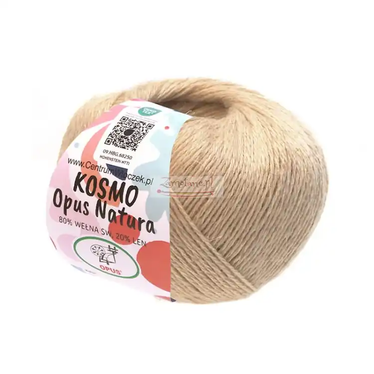 Nowość - Włóczka Kosmo len wełna Opus Natura 215 Ecru