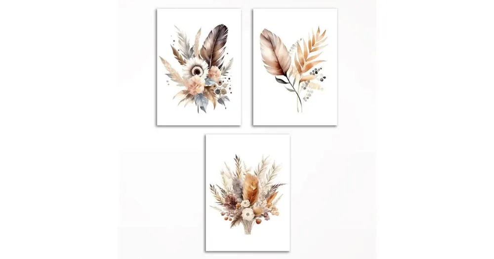 Bezpośrednio od producenta - Komplet plakatów - Kompozycja boho - 3 szt. 29,7x42 cm