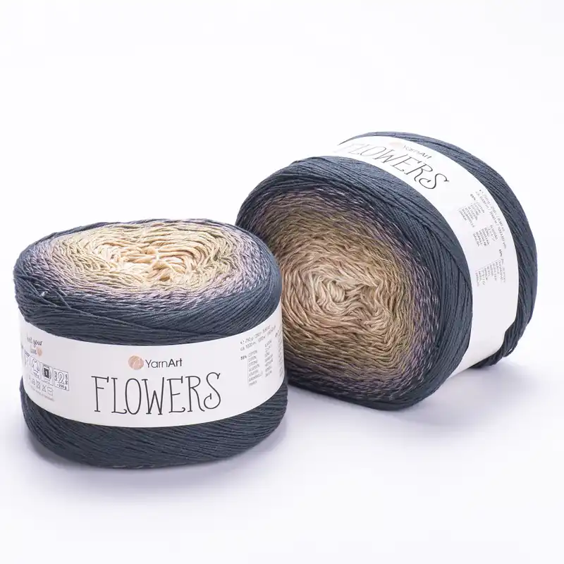 Zapasy na wyczerpaniu - Flowers kolor 297 brązy do czarnego, włóczka 1000 m