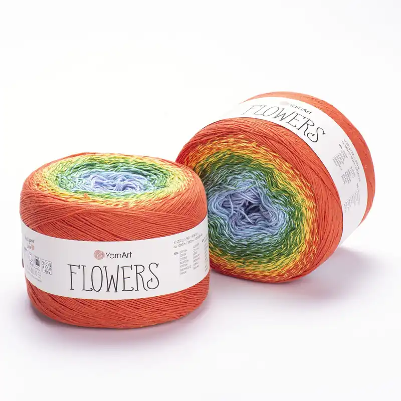 Zamów teraz | Flowers kolor 255 tęcza, włóczka 1000 m