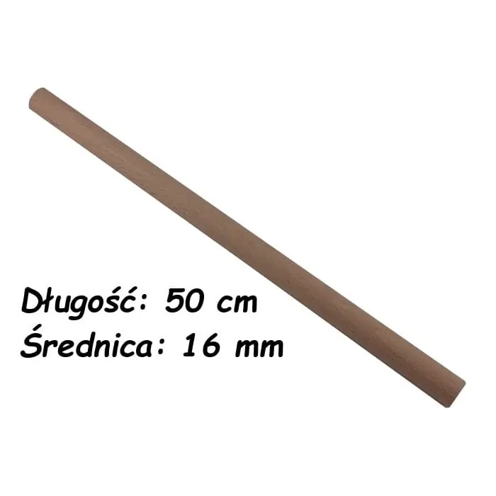Kijek do makramy 50 cm Ø16 mm 1 szt - drewniany patyk do makram - Nowość w sprzedaży