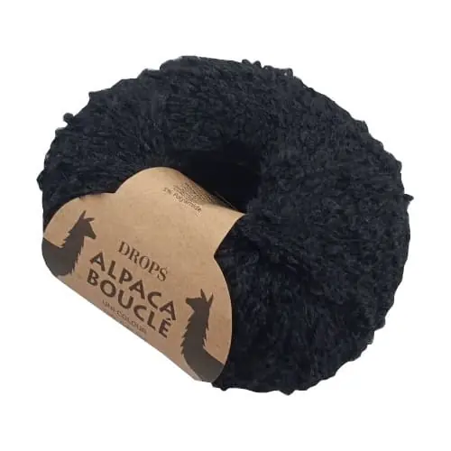 Cena obniżona | Drops Alpaca Boucle - 8903 Czarny włóczka z alpaką