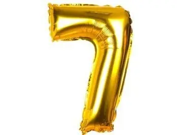 Balon foliowy cyfra "7" złoty 40 cm - Oszczędź więcej
