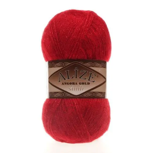 Angora Gold SIMLI 106 czerwony - Alize metalic - Supercena