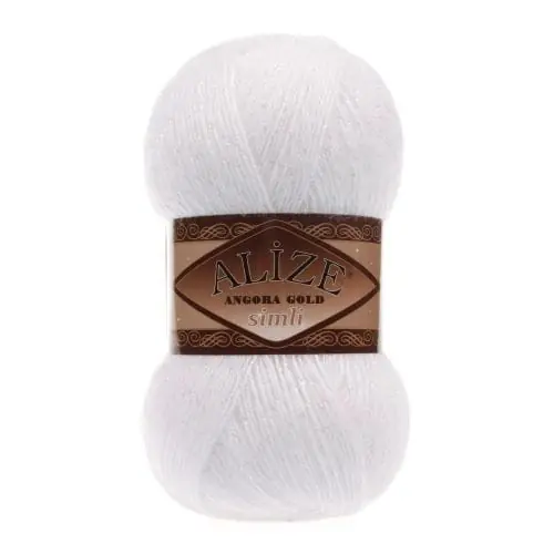 Angora Gold SIMLI 55 biały - Alize metalic - Oferta specjalna