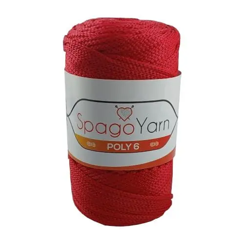3 mm Macrame Poli SIX 100 CZERWONY Spagoyarn | Ostatnie sztuki