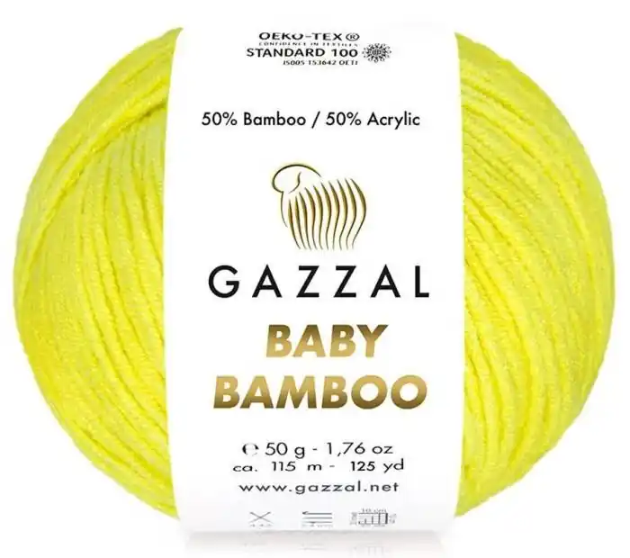 Gazzal Baby Bamboo 95207 CYTRYNOWY ŻÓŁTY włóczka z bambusem | Szybka dostawa