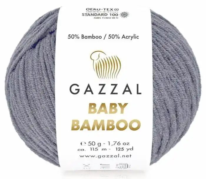 Gazzal Baby Bamboo 95218 SZARY włóczka z bambusem - Top produkt