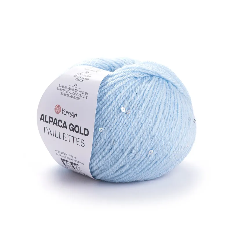 Alpaca Gold Paillettes 9305 błękit- z cekinami | Oferta promocyjna