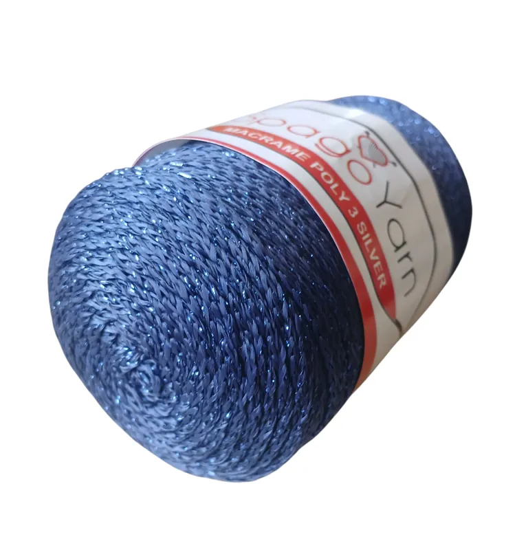 Cena producenta - 1,5 mm Spagoyarn Poly Silver 262 GRANATOWY i SZAFIR 100 g