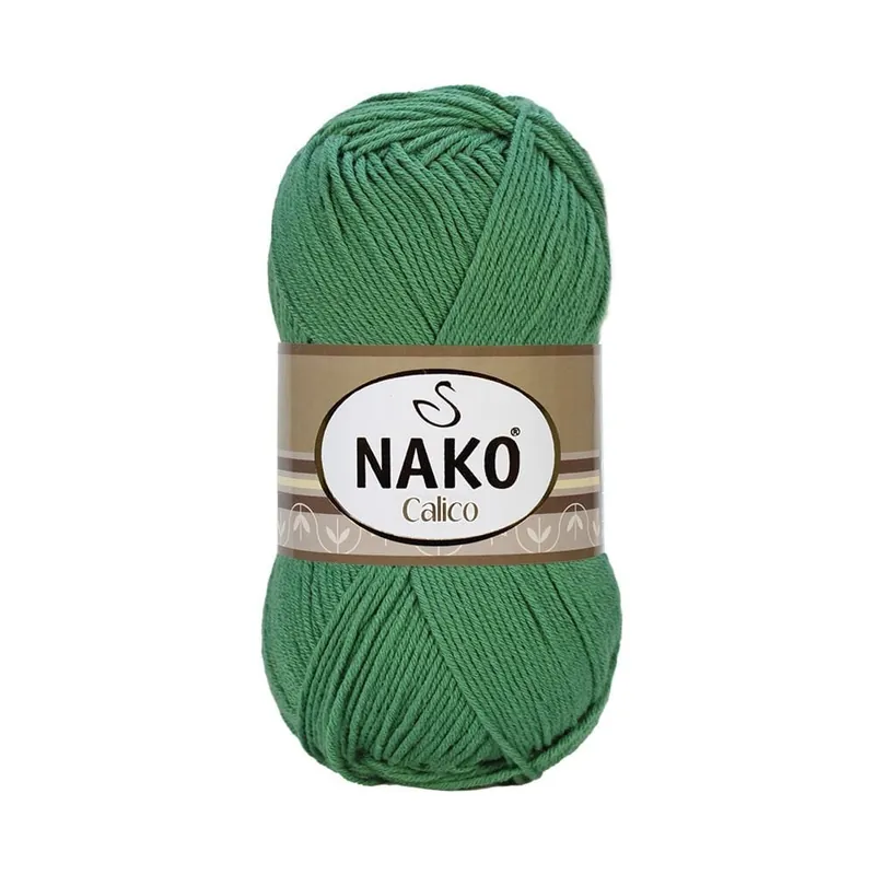 Cena po obniżce - Nako Calico 11914 ciemny zielony - włóczka z bawełną