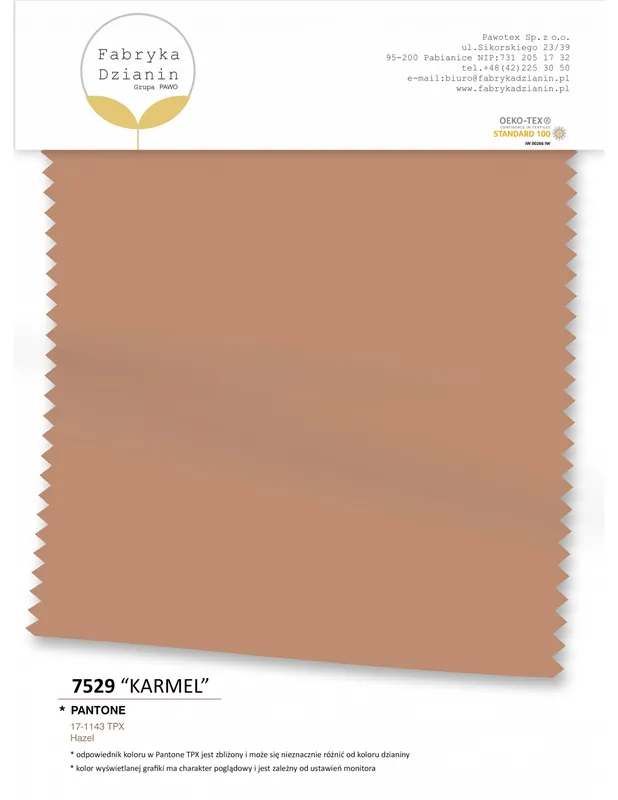 Singiel Jersey 6%EL Karmel 7529 - Już w sprzedaży